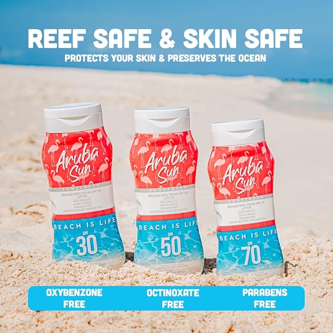 SPF 70 Sunscreen Lotion 8oz - Reef Act Compliant no 67 Octinoxate & Oxybenzone Free - Sun Screen Broad Spectrum UVA/UVB - Sunscreen Waterproof and Non-Greasy