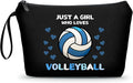 ARIOSEY Volleyball Gifts for Girls Women, Small Black Makeup Cosmetic bag