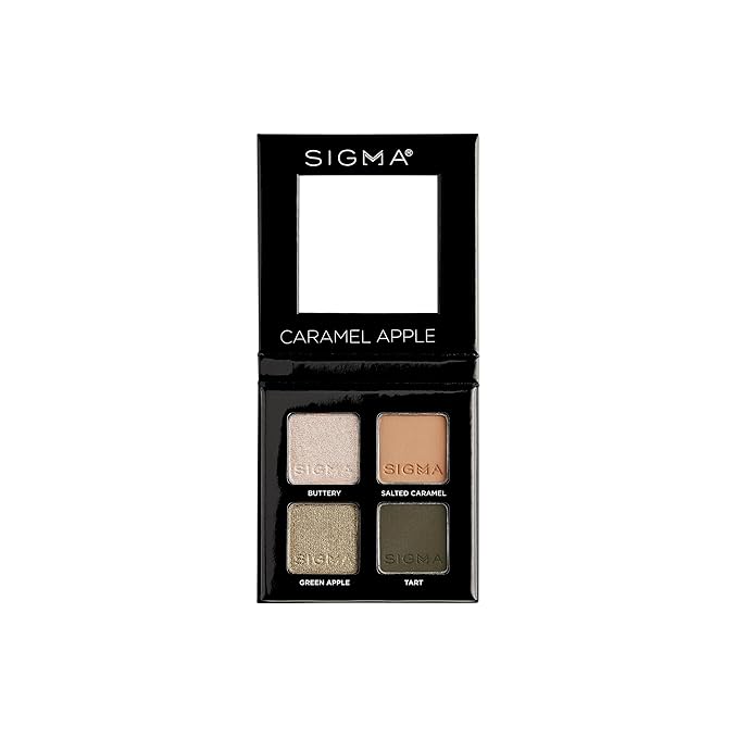 Sigma Beauty Caramel Apple Eyeshadow Quad — Makeup Eyeshadow Quad with a Buttery Soft Formula and Buildable, Blendable Shades for a Flawless Eye Look, Designed for All Day Wear