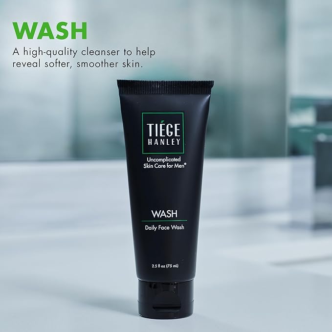 Tiege Hanley Daily Face Wash for Men, Cleanser, Fragrance-Free, 2.5 Fl Oz