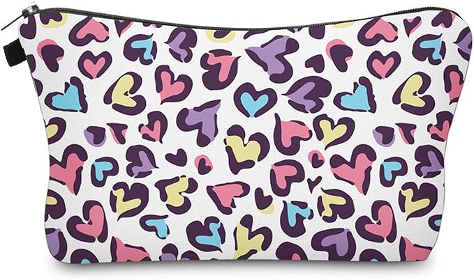 Aiphamy Cute Travel Makeup Bag Cosmetic Bag Small Pouch Gift for Women (Heart)