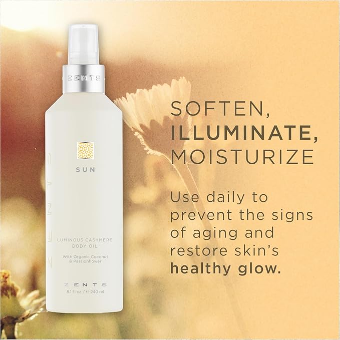 Zents Luminous Cashmere Body Oil (Sun Fragrance) 8 fl oz
