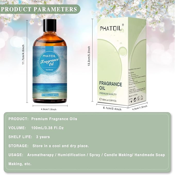 PHATOIL Sea Breeze Fragrance Oil for Diffuser Aromatherapy 3.38FL.OZ