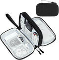FYY Electronic Organizer, Travel Tech Pouch Bag, Medium, Black Quilted