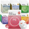VESPRO 144 Pack Bulk Sheet Face Masks Skincare, Facial Masks for Most Skin Types, Moisturizing & Hydrating, Spa Party Gifts and Birthday Gifts for Women