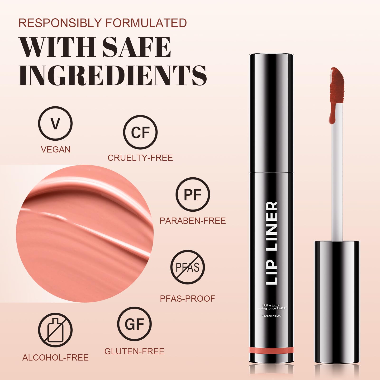 dfjdskl Moisturizing Peel Off Lip Liner Stain Smudge-Proof Long Wear Lip Color (Rose)