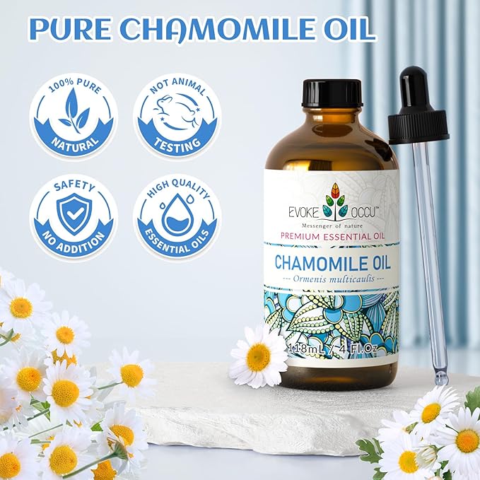 EVOKE OCCU Chamomile Essential Oil for Skin Hair & Diffuser