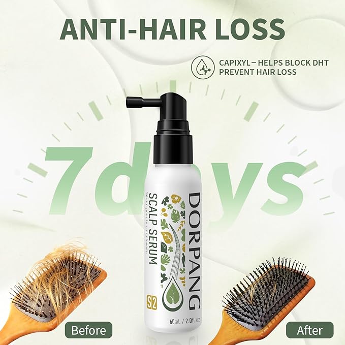 DORPANG Scalp Serum for Thinning Hair, Clinically Tested Vegan Formula with Capixyl and AnaGain, Promotes Fuller-Looking Hair & Healthy Scalp, Peptide Non-Greasy for Dry Sensitive Scalps 60ml