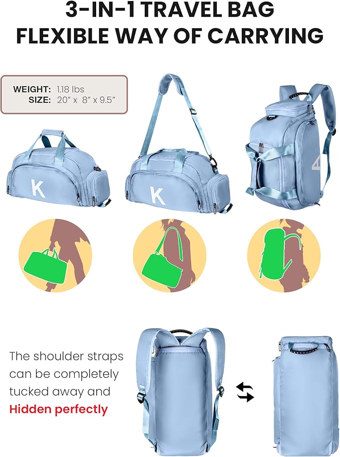 Festival Gifts for Daughter Friend Sister, Initial Gym Bags with Shoe Compartment, Dance Bag for Girls, Monogram Kid Overnight Bags, Small Travel Duffle Tote for Women (Letter B)