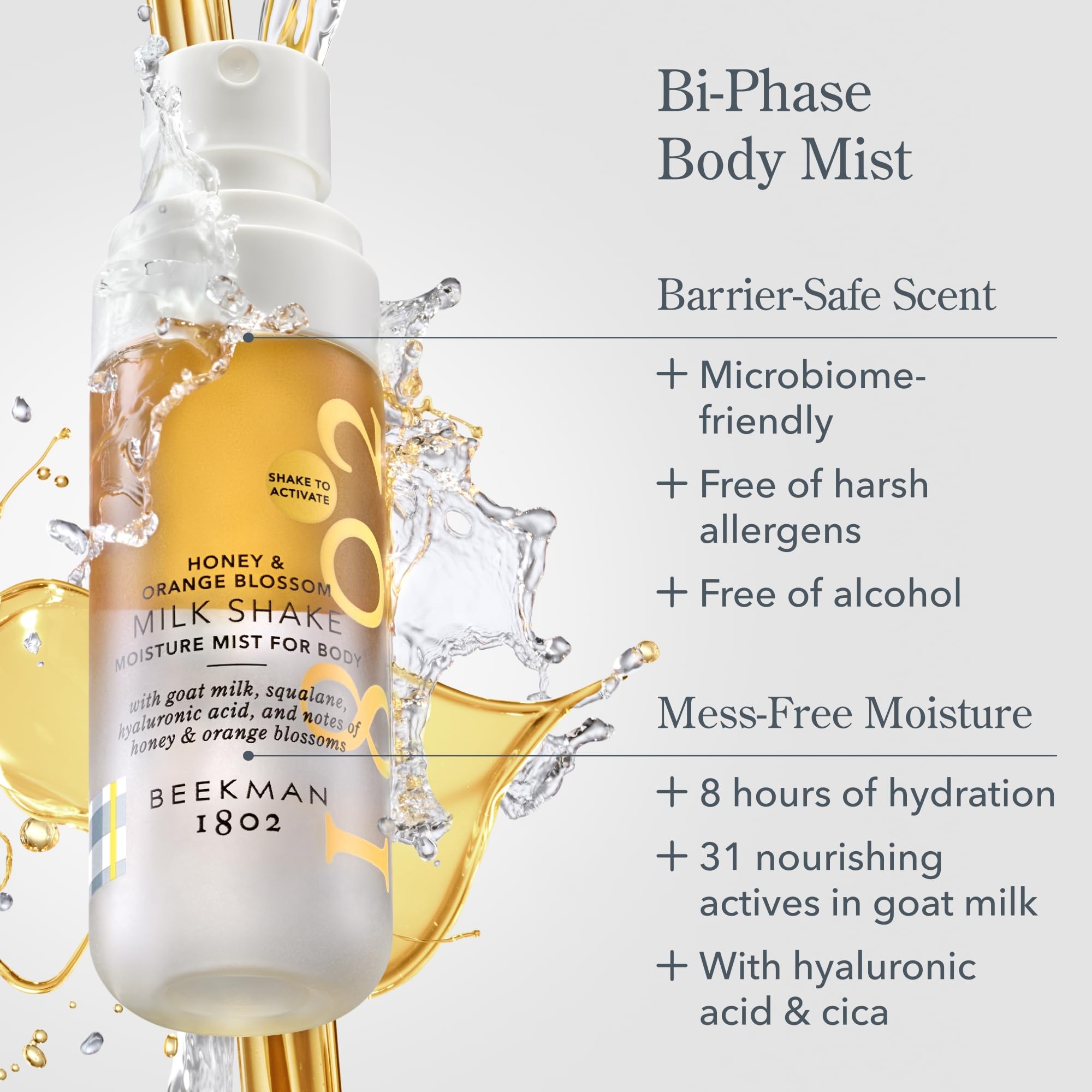 Beekman 1802 Milk Shake Body Mist, Honey & Orange Blossom, 2 fl oz
