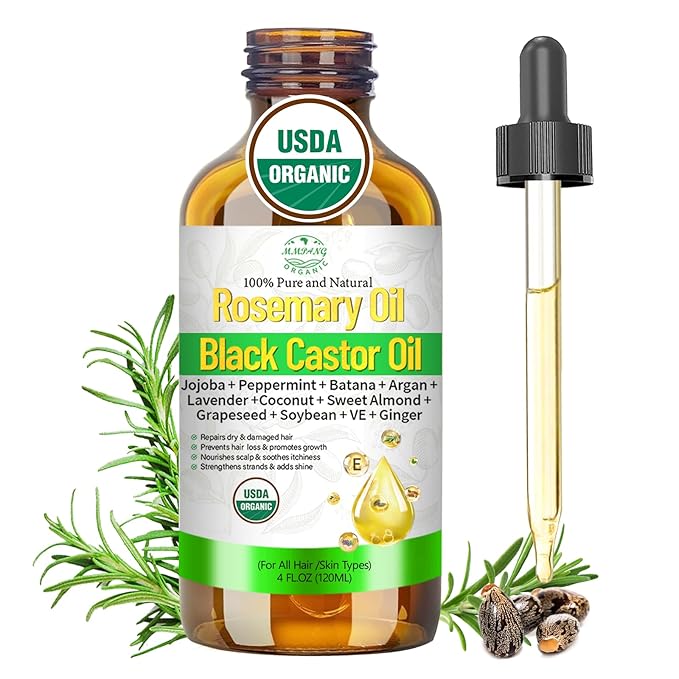 MMPANG Organic Rosemary Oil with Castor, USDA Cold Pressed Hair & Scalp Oil