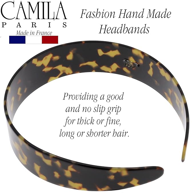 Camila Paris CP3460 French Headband for Women, Handmade Tokyo, Strong Hold Grip Women's Hair Band, Ligth and Very Flexible, No Slip Styling Girls Hair Accessories, Made in France