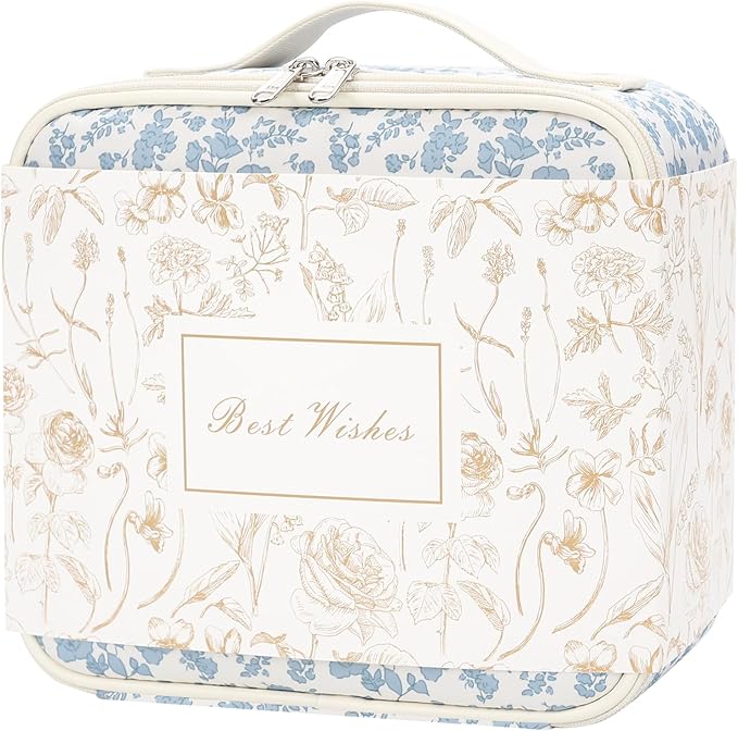 Chomeiu Makeup Bag with LED Mirror, Travel Cosmetic Bag for Women Girls