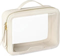 PACKISM Clear Makeup Bag - PU Leather Clear Travel Bags for Toiletries