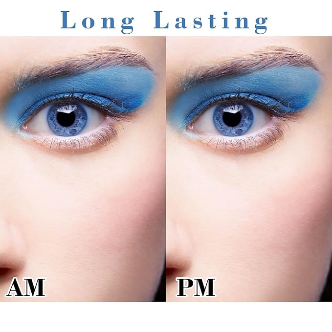MEICOLY Single Blue Eyeshadow with Mirror and Mini Brush,Matte Halloween Sally Avatar Makeup Eye Shadow Powder,Waterproof Eyeshadow Palette,Talc-Free,High Pigment,Long Lasting Eye Makeup
