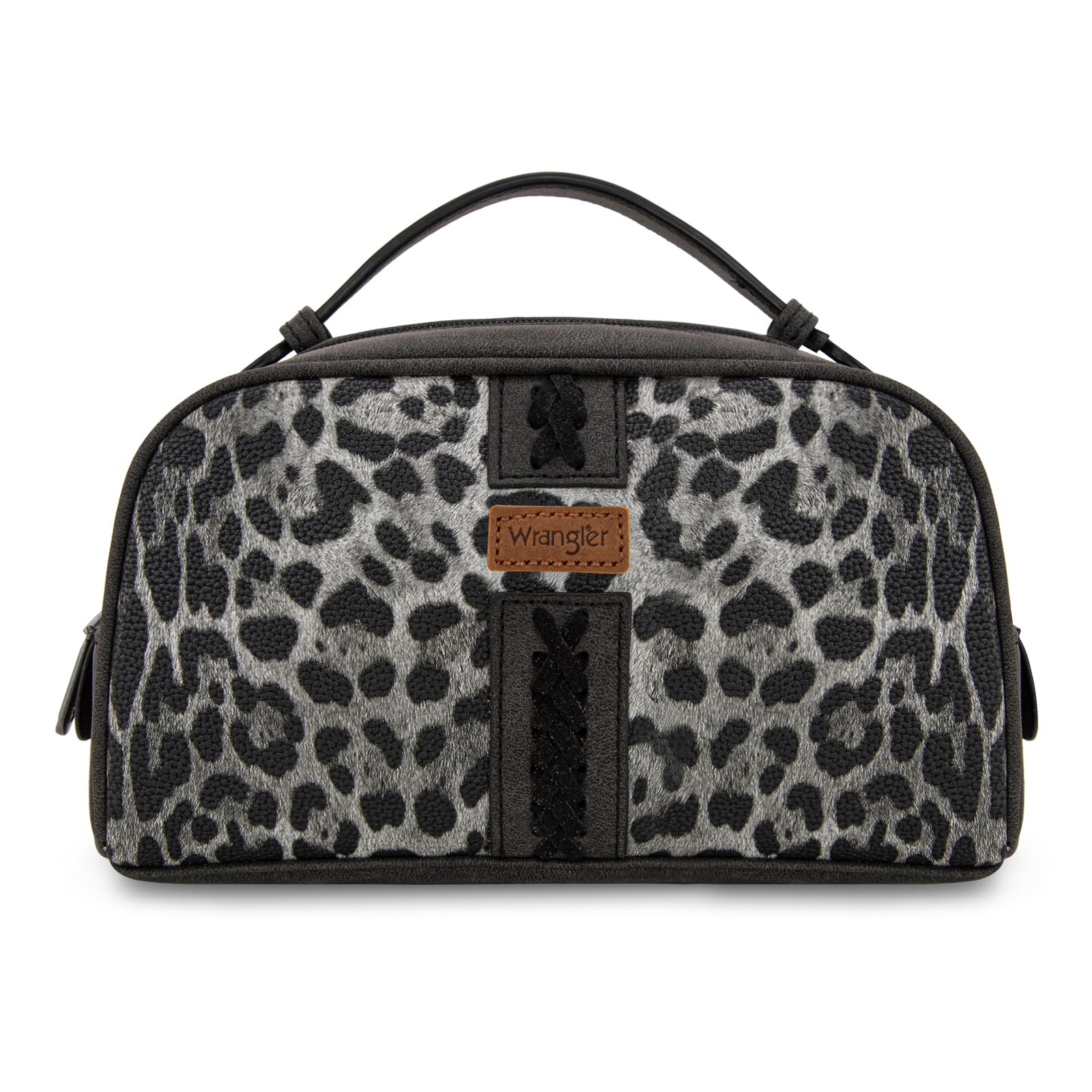 Montana West Wrangler Makeup Bag Western Travel Toiletry Bag for Women Small Cosmetic Bag Make Up Pouch Portable Organizer for Toiletries Accessories, Travel Essentials,Leopard,WG-MB-2211-1901-LP-BK