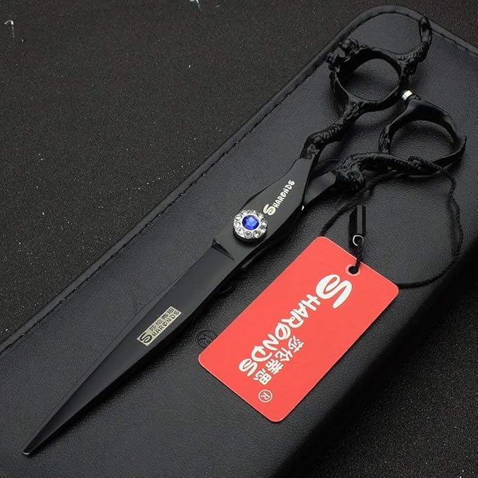 7 inch scissors 19 cm cool black hair scissors stainless steel hair tools