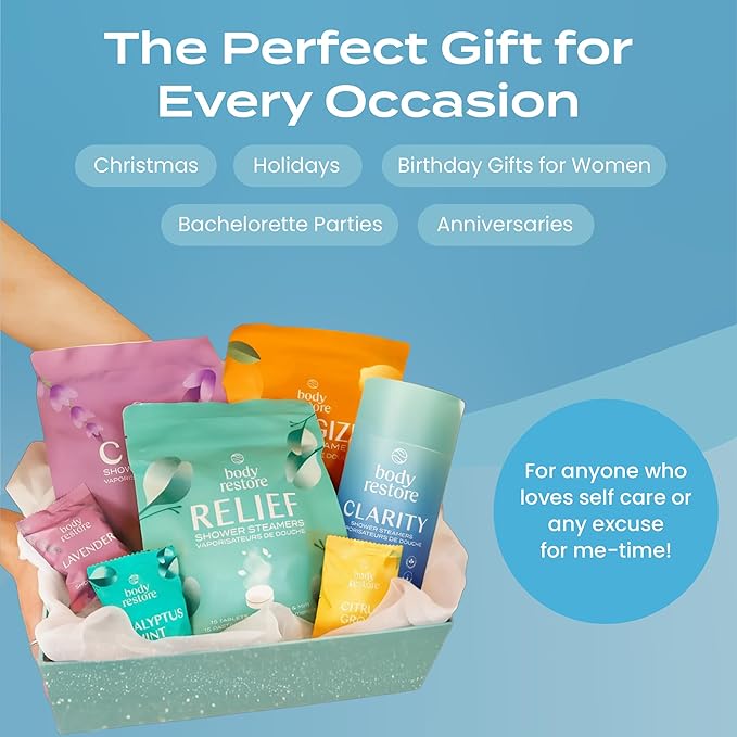 BodyRestore Shower Steamers Aromatherapy, Gifts for Women, Variety 30 Pack