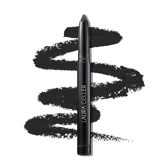LAURA GELLER NEW YORK Kajal Longwear Kohl Eyeliner Pencil – Soft Black – Smooth, Blendable Application, Long-Wearing, Non-Creasing – Infused with Caffeine & Vitamin E – Built-In Sharpener