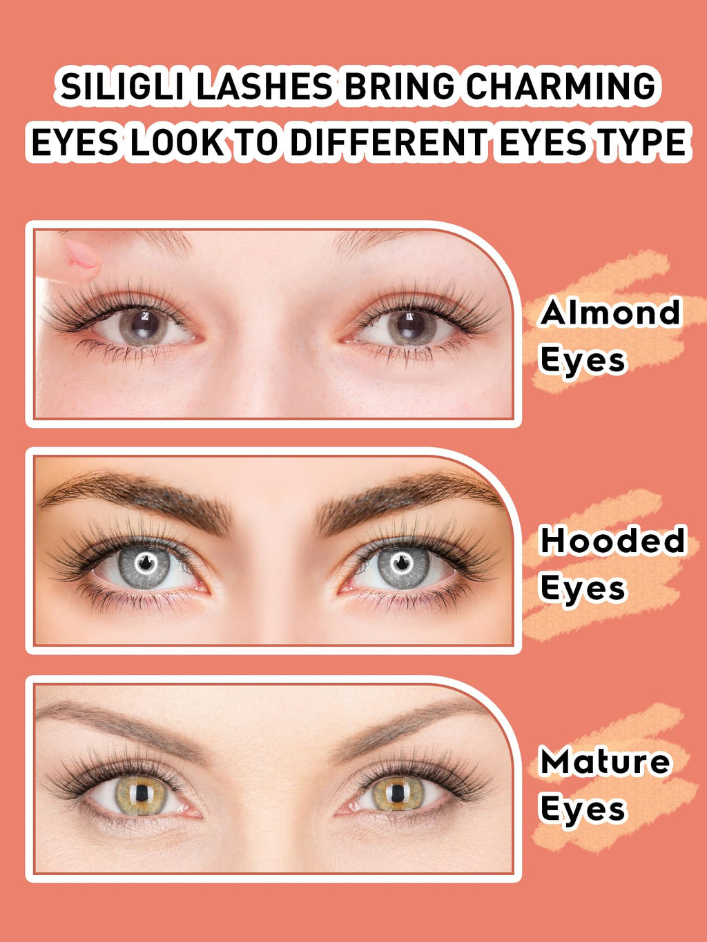 False Eyelashes Cat Eye Lashes Wispy 15mm Strip Eyelashes Thin Band Natural Lashes Fluffy Eyelashes Siligli Lashes Pack Fake Lashes 3D Volume Curly Eyelash 10 Pair