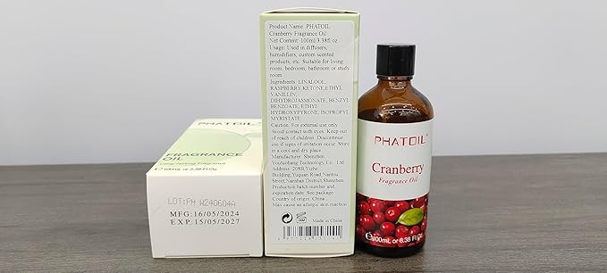 PHATOIL Cranberry Fragrance Oil for Diffuser Aromatherapy 3.38FL.OZ