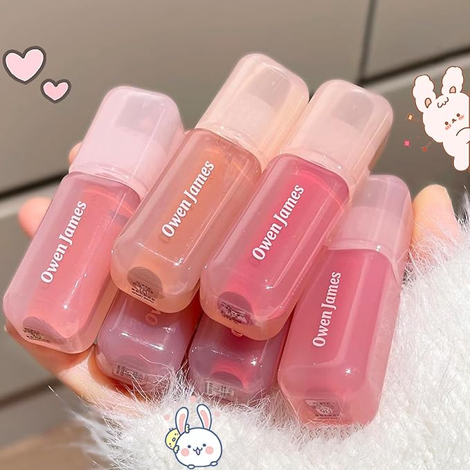 LuckNest 4PCS Hydrating Lip Gloss Set,Highly-Pigmented Korean Lip Glaze,Plumping Lipgloss, Moisturizing Mirror Liquid Lipstick, Non-Stick Cup,Glossy Finish,Long-lasting Natural Makeup
