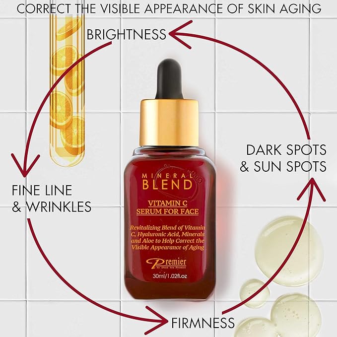 Premier Vitamin C Facial Serum with Hyaluronic Acid & Rose Hip 1.02 fl oz
