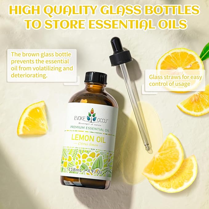 EVOKE OCCU Lemon Essential Oil for Cleansing Skin Home Diffuser Massage