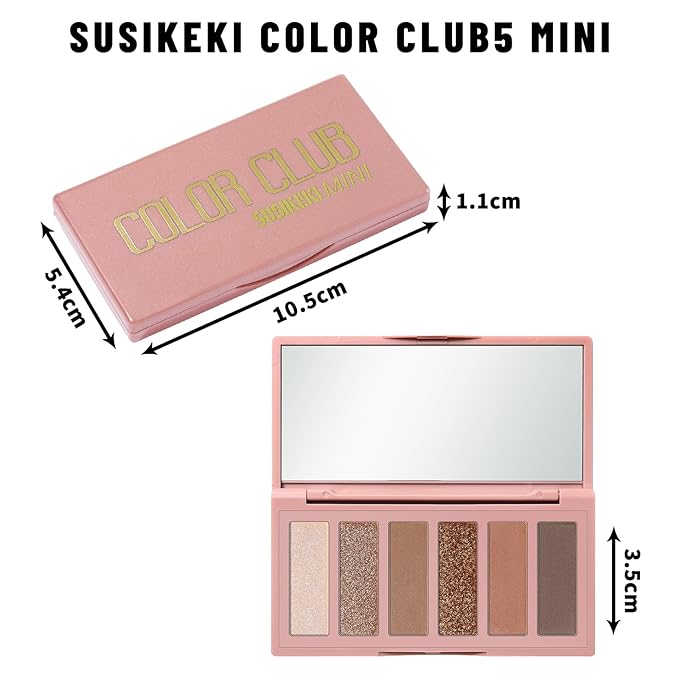 SUSIKEKI 6 Colors Mini Eyeshadow Makeup Palette Caramel & Bronzed Neutral Tone Eye Shadow Matte & Shimmer Nude Make Up Pallet with Mirror Blendable Highly Pigmented Travel Size Gift Kit 05