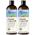 Sky Organics Organic Castor Oil 16 oz, 2-Pack. Cold Pressed, Hexane-Free.