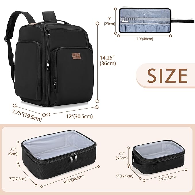 BAFASO Makeup Backpack with 4 Inner Removable Pouches, Black