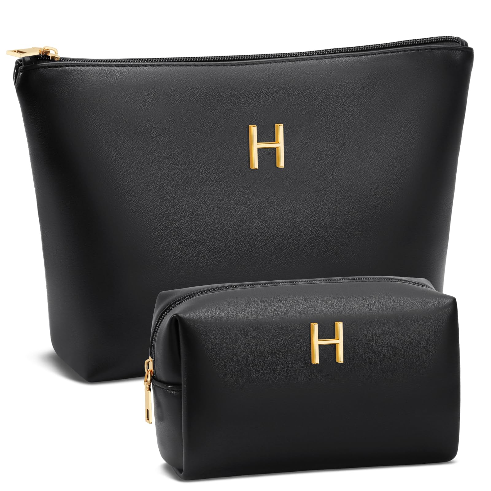 CLOUDWINGS Gifts for Women Girls Personalized Initial Travel Makeup Bag