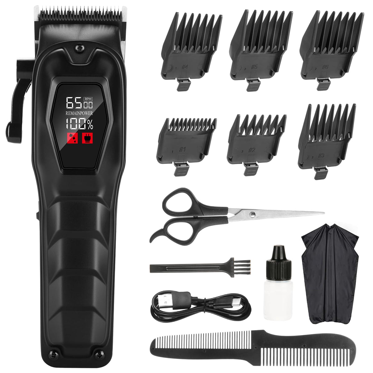 NUTCORE Men's Hair Clippers for Professional Hair Trimmer Cordless Rechargeable Powerful Beard Trimmer Hair Cutting Grooming Tool