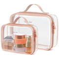 PACKISM Clear Makeup Bag Travel - TSA Approved Toiletry Bag, 2 Rose Pink