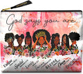 GEGEPINK Cute Makeup Bag for Purse Waterproof Cosmetic Bags for Women Funny Smooth Zipper Travel Toiletry Pouch 10X8 Inches-African American Afro Makeup pouch