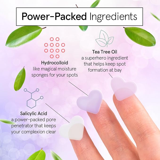 grace & stella Award Winning Pimple Patches for Face - Dermatologist Tested Acne Patches - Hydrocolloid Patch for Breakouts, Whiteheads - Vegan Acne Spot Treatment for Face (Heart, 144 Count)