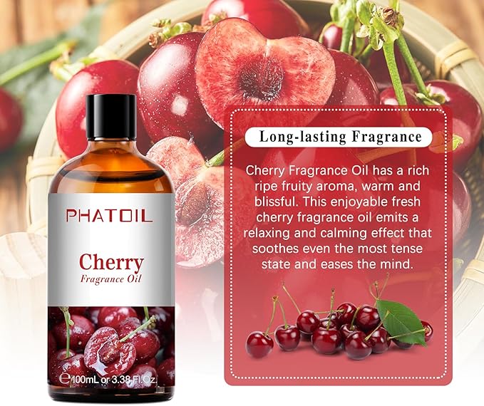 PHATOIL Cherry Fragrance Oil for Diffuser Aromatherapy 3.38FL.OZ
