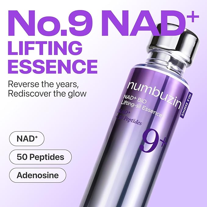 numbuzin No.9 NAD+ Peptide Serum for Face, Neck and Body - for anti-aging, Sagging Skin, Fine Lines & Elasticity, Lifting, Hydrating & Skin Tightening Formula, Korean Skincare 1.69 fl oz