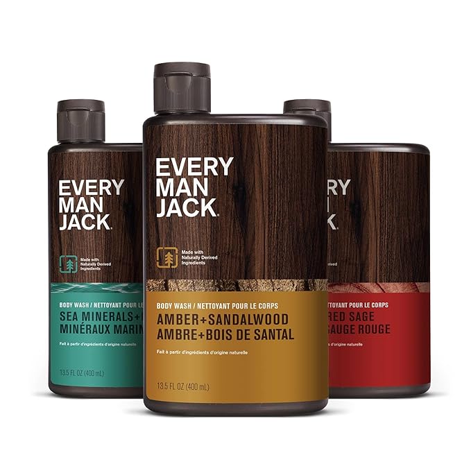 Every Man Jack Hydrating Body Wash for Men, Variety Pack, 13.5 oz (3pk)