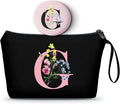 SEAMOON A-Z Womens Birthday Gifts, Initial Makeup Bag with Mirror, G