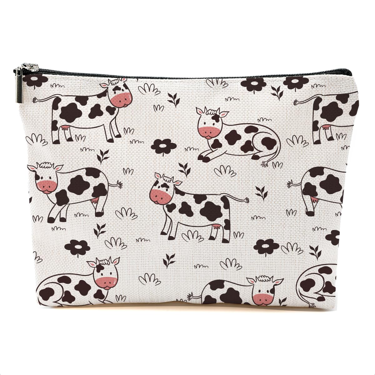 DHKG Cow Gifts Makeup Bag Cow Print Stuff Cosmetic Bag Cow Themed Gifts for Women Girls Friend Daughter Cow Stuff Cow Lover Gifts Travel Organizer Zipper Pouch Graduation Birthday Friendship Gifts
