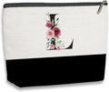 kdxpbpz Initial Makeup Bag, Personalized Gifts for Women, Personalized Makeup Bag, Bridesmaid Gifts, Cosmetic bags for Women (Letter L)