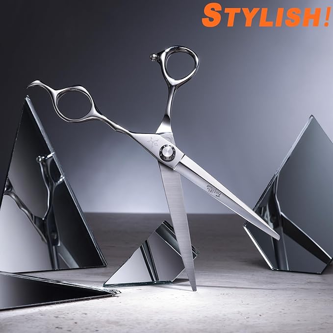 Fengliren High-end Professional Extremely Very Sharp Barber Hair Cutting Scissors Hairdresser Shears For Hair 6.5 Inch Haircut Scissor Made Of Stainless Steel Alloy For Hairdressing Salon and Home Use