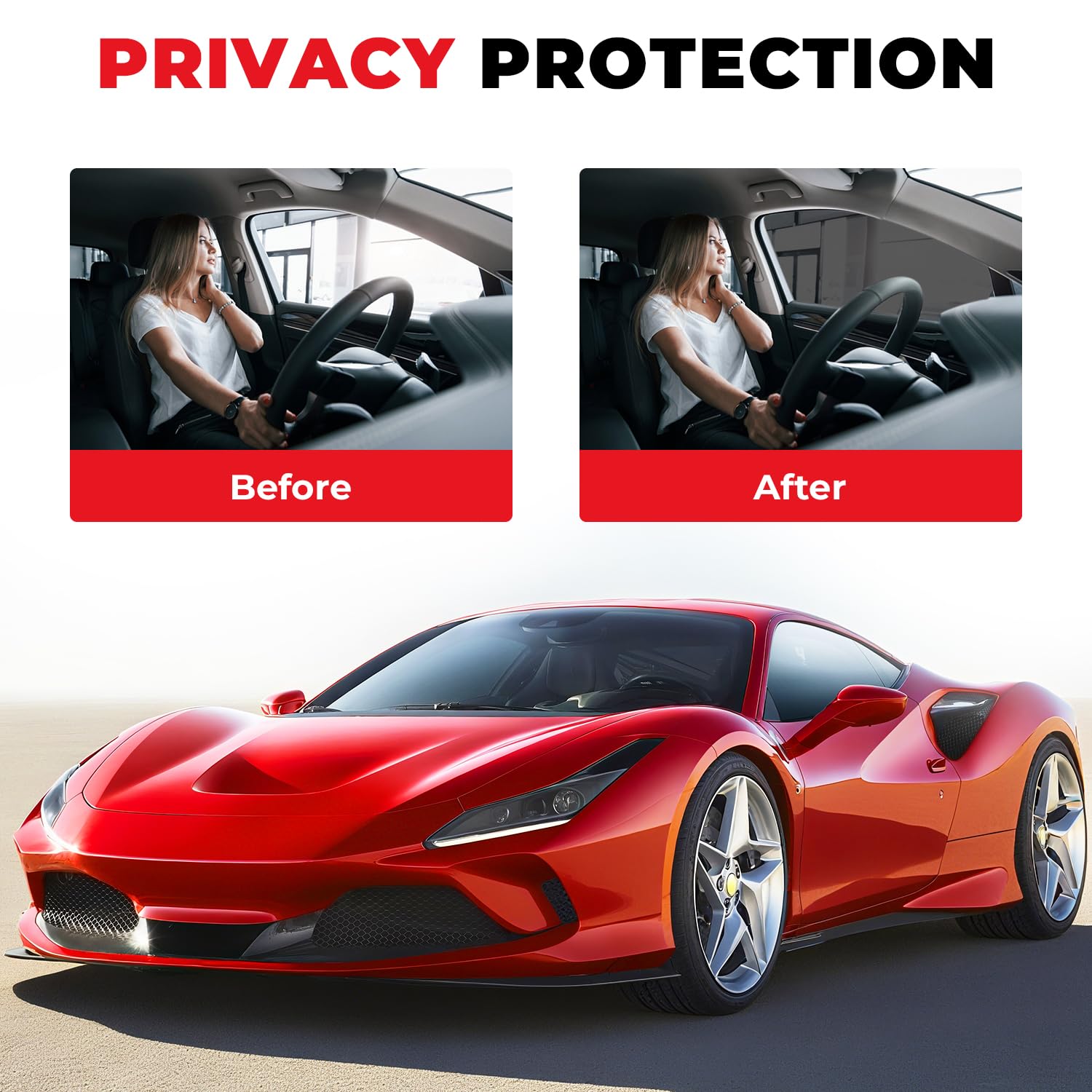 Amzwolf 50% VLT Ceramic Car Window Tint Film (20In x 20Ft), 99% UV & 96% IRR Blocks, 5-Layer Automotive Tints for Privacy Sun & Glare Protection Heat Blocking Scratch Resistant