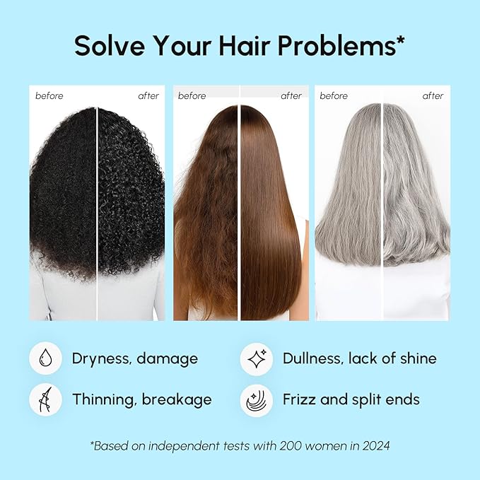 MAREE Deep Conditioning Hair Mask for Damaged Hair Treatment – Keratin Hair Care for Hydrating Growth Repair Moisturizing – Dry Curly Color Refreshing – 10 Fl Oz, White