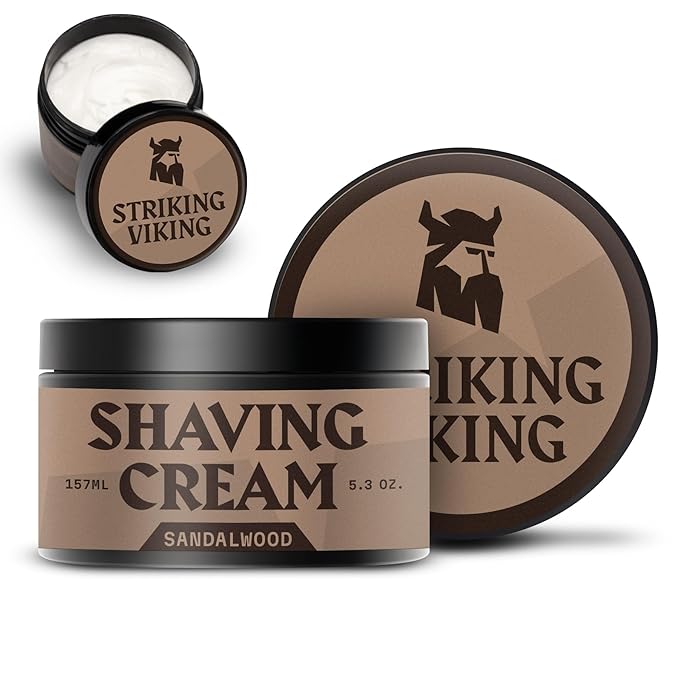 Striking Viking Men's Shaving Cream - 5.3 Oz, Sandalwood Scent