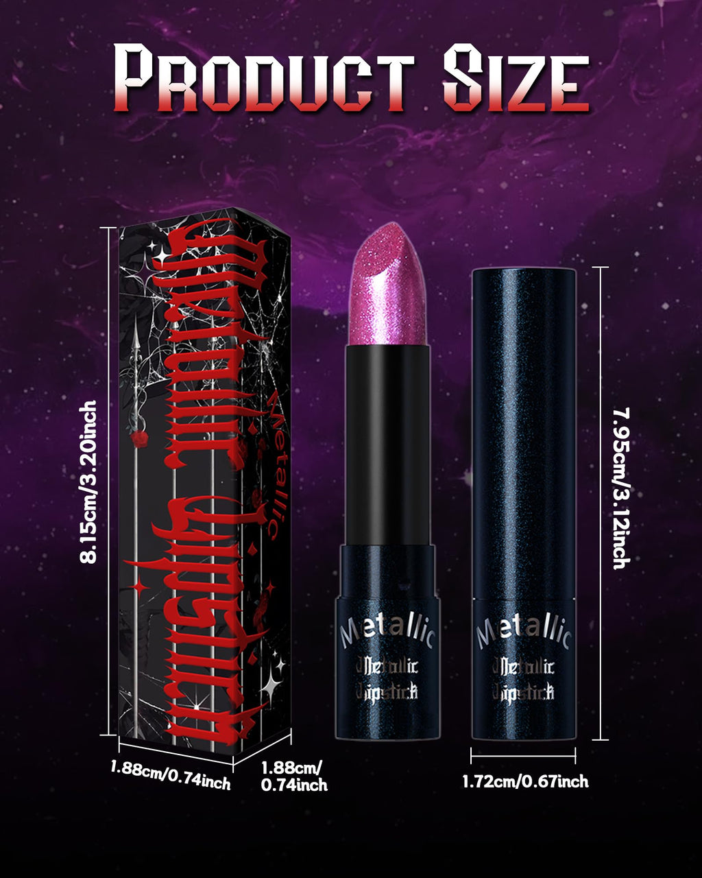 Glitter Metallic Shimmer Lipstick, Dark Plum Lipstick Long Lasting, Diamond High Pigmented Shiny Metallic Lip Stick, Non-sticky Sparkly Purple Lipsticks for Women Christmas Makeup-10 Dark Plum