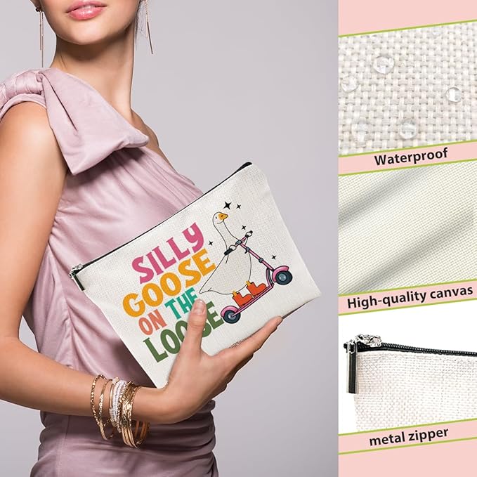 BQXH Funny Goose Makeup Bag, Funny Gifts Cosmetic Bag, Goose Gifts