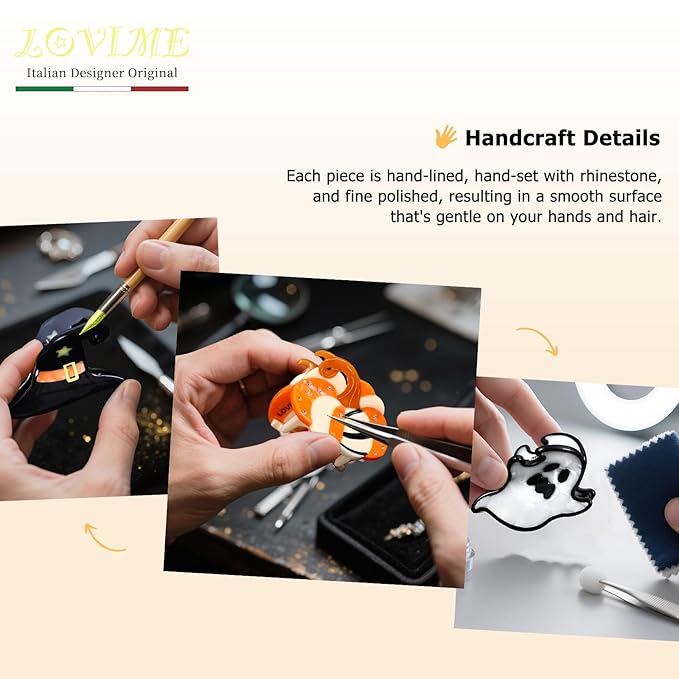 Small Halloween Ghost Hair Claw Clips Acetate Hair Clips for Women 3 PCS