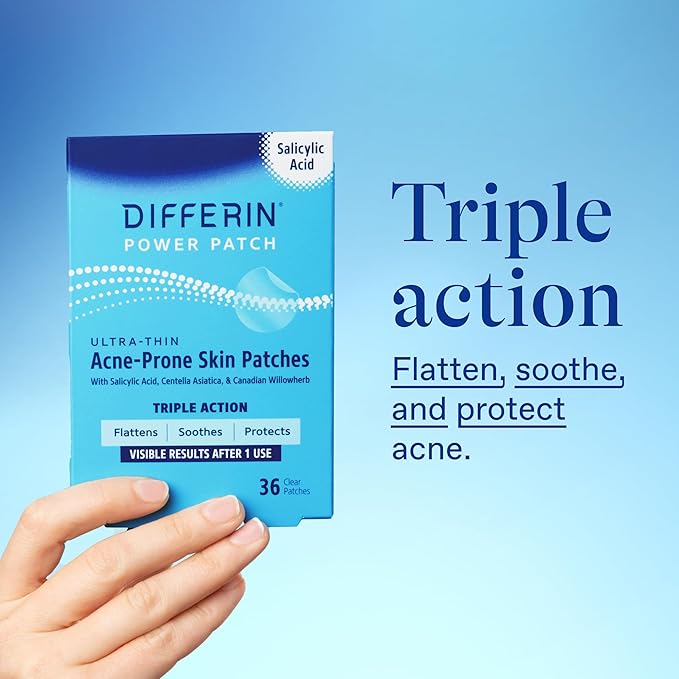 Differin Acne Treatment Pimple Patches, Salicylic Acid & Centella, 36 ct